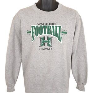 Vintage Hawaii Rainbow Warriors Football Sweatshirt Mens Size Small Gray NCAA